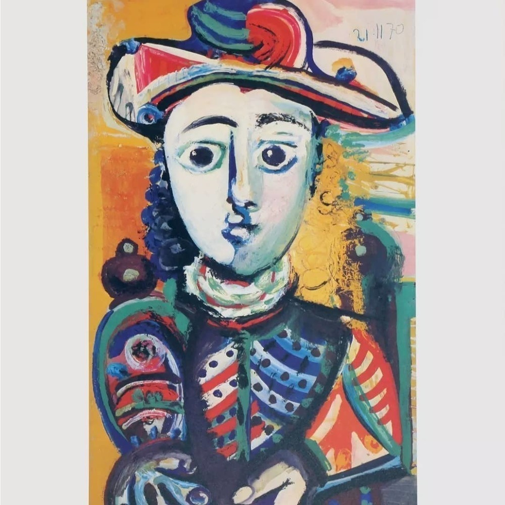1970 PABLO PICASSO LITHOGRAPH Vintage PRINT BY "THE GUILD "JEUNE FILLE ASSISE" - Picture 3 of 5
